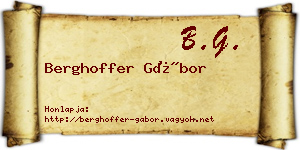 Berghoffer Gábor névjegykártya