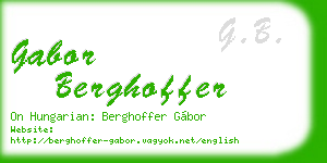gabor berghoffer business card